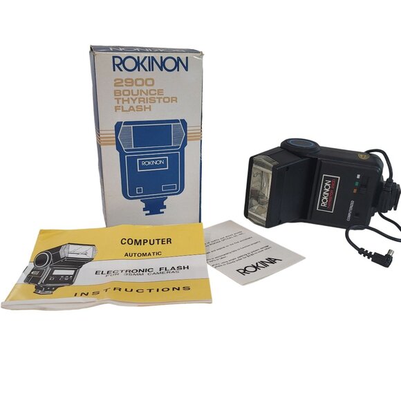 Rokinon 2900 Bounce Thyristor Flash For 35mm Cameras Automatic Computer Control